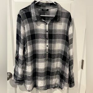 Allen B Black and White Flannel Size 2XL